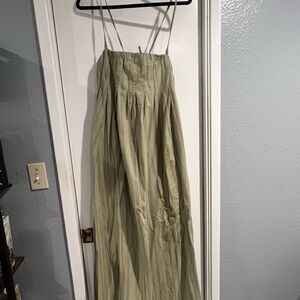 Free People All For Sun Olive Green Maxi Dress
